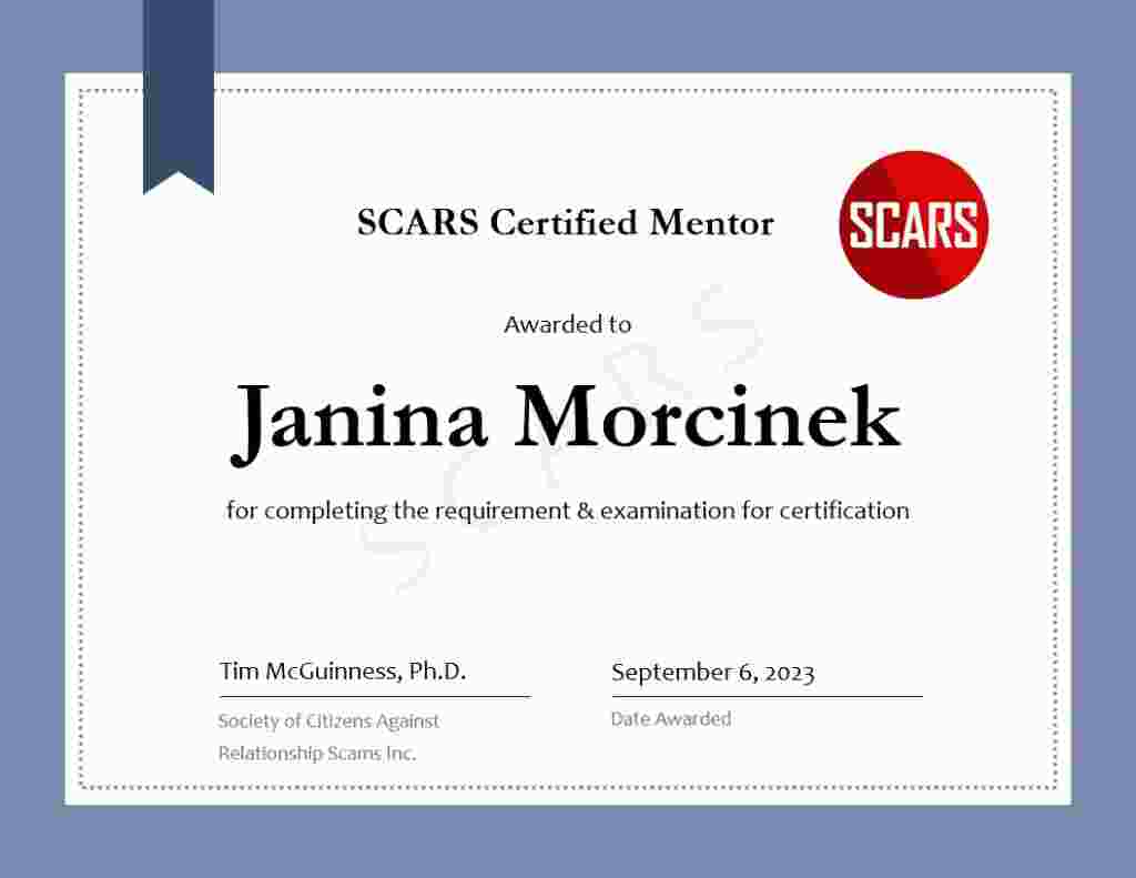 Janina Morcinek SCARS Certified Mentor - Watermarked